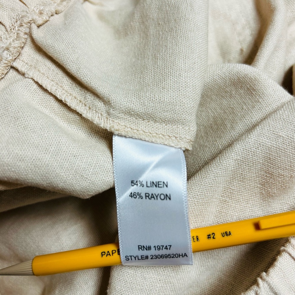 Land n Sea women pants capris size 2X natural color washable linen blend nwt - Picture 9 of 10